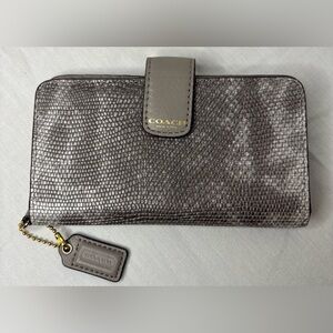 Coach Shimmering Wristlet Wallet Snakeskin EUC